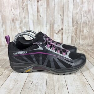 Merrell‎ Trail Glove 6 Athletic Running Shoes Vibram Black Purple Womens 9